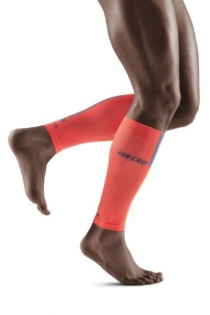 CEP Coral/Grey 3.0 Compression Calf Sleeves for Men
